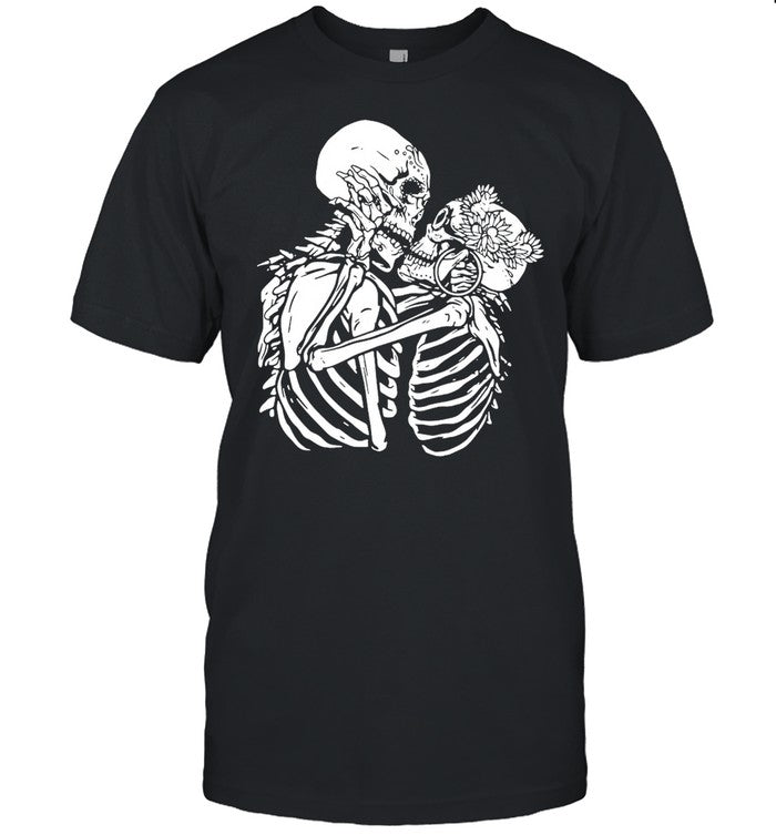 Santa Muerte Two Skeletons Kissing T shirt