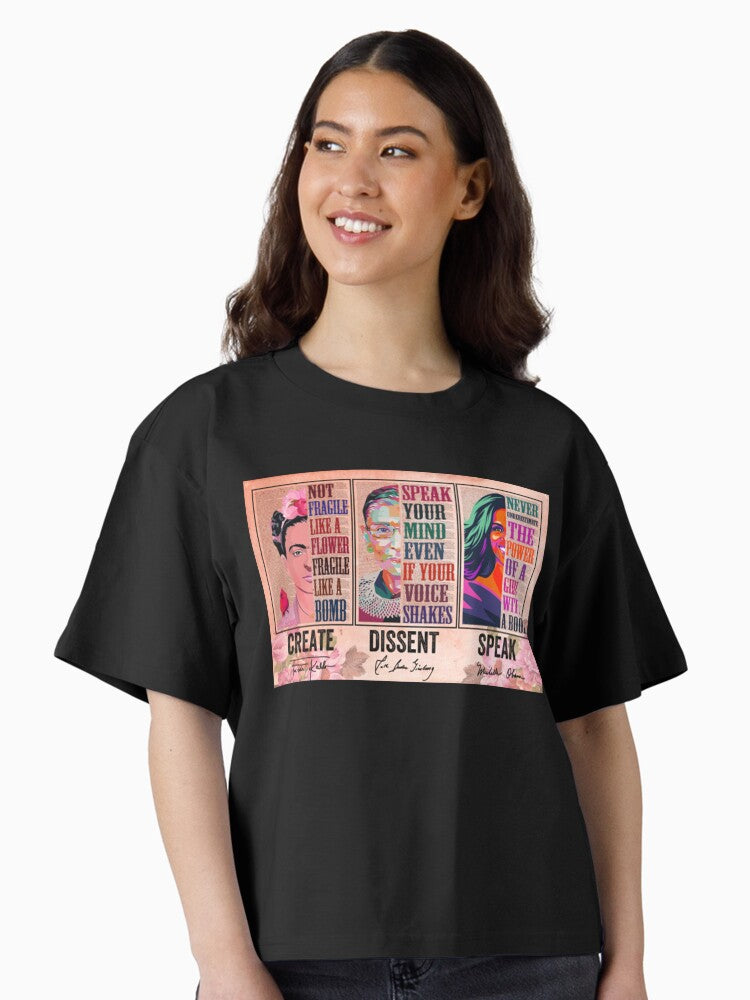 Empowering Women Not Fragile Like a Flower Fragile Like a Bomb Speak Your Mind Boxy T-Shirt T-Shirt | Exclusive Edition | Must-Have Style
