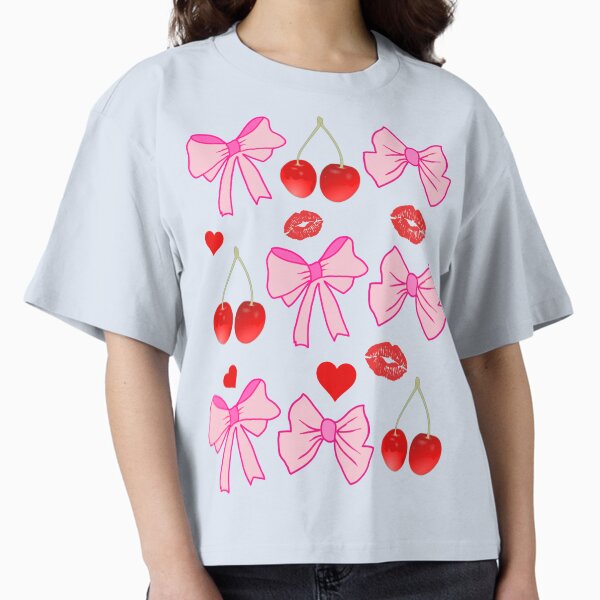 Coquette Beauty Pattern with Cherry and Lips Boxy T-Shirt for Sale by Graphroad