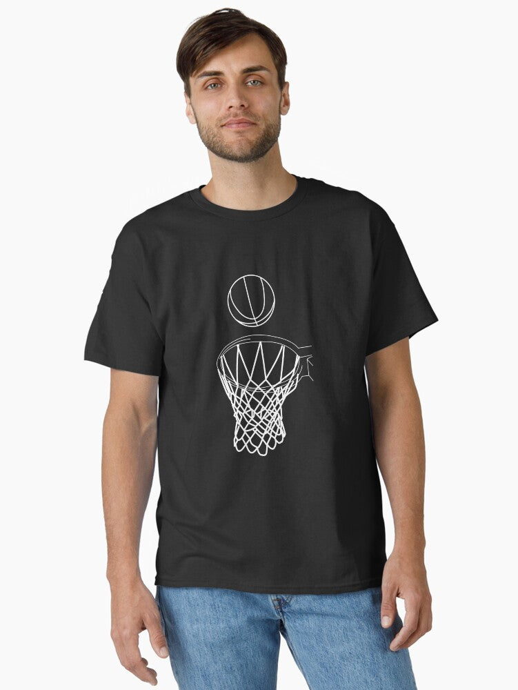 Basketball Ball And Ring Sketch Classic T-shirt | Premium Basketball Jersey | Fan Edition Apparel