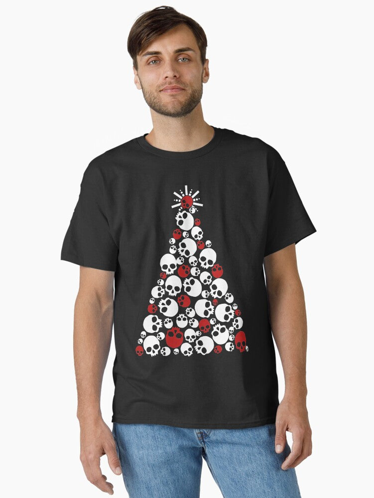 Gothic Skull Holiday Tree Classic TShirt T-Shirt | Top Trending Graphic | Perfect For Daily Wear