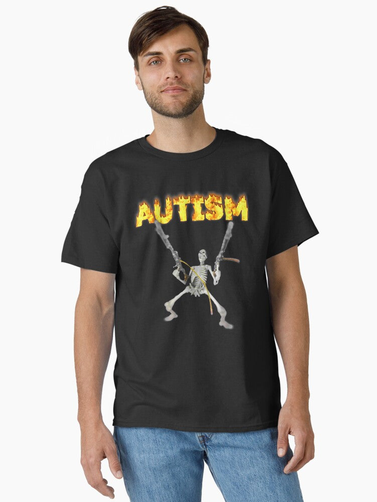 Autism Skeleton - Oddly Specific Dank Classic T-shirt | Trendy Graphic Tee | Casual Unisex T-shirt