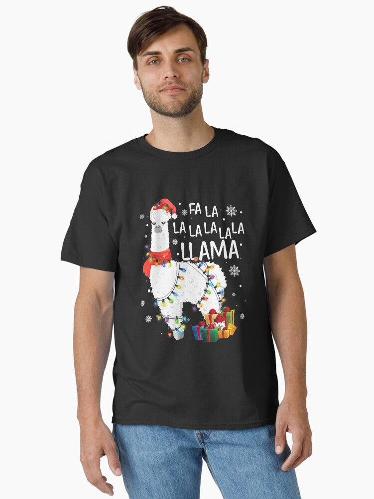 Fa La La Llama Funny Christmas Gift Christmas Lllama Lover Classic TShirt T-Shirt | Cute Festive Style | Perfect For Daily Wear