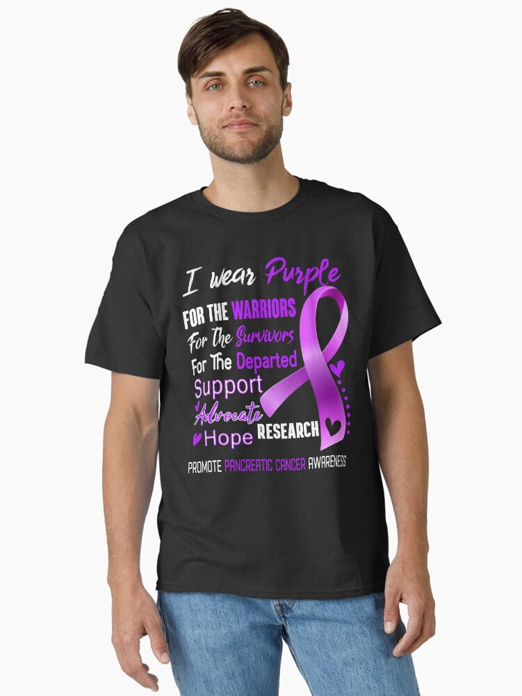 I Wear Purple For The Warriors Promote Pancreatic Cancer Awareness Classic T-shirt | Premium Basketball Jersey | Fan Edition Apparel