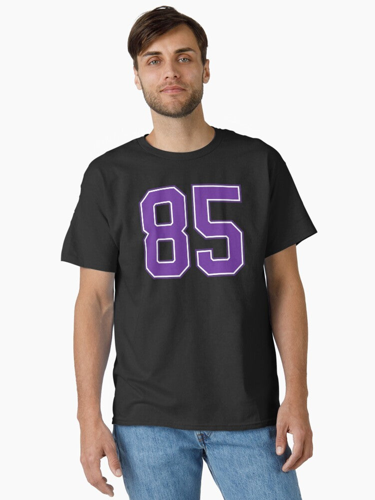 Purple Number 85 Lucky Sports Jersey Eighty Five Classic T-shirt | Trendy Graphic Tee | Casual Unisex T-shirt