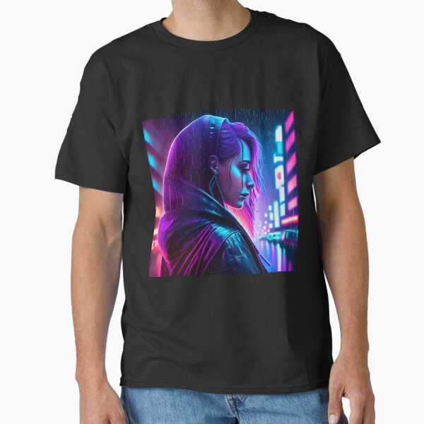 "Neon Light City Girl" Classic T-Shirt for Sale by zangess1