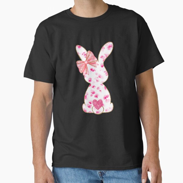 Easter Chinoiserie Floral Bunny With Cute Pink Bow Coquette Classic T-Shirt for Sale by facegm