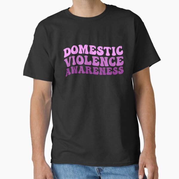 Retro Domestic Violence Awareness Purple Ribbon In October Classic T-Shirt for Sale by Amineharoni