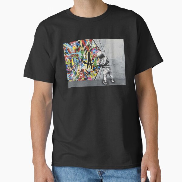 Behind The Curtain - Martin Whatson - Modern Stencil Graffiti Urban Art Classic T-Shirt for Sale by Teecha
