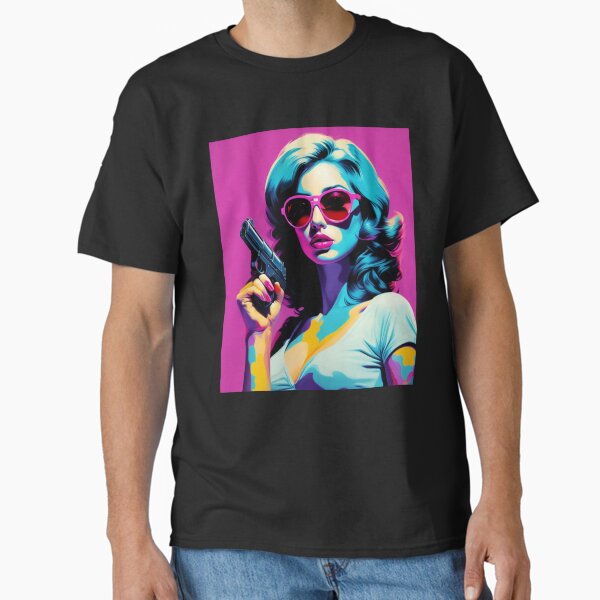 " Pop Lofi Girl Aesthetic Potrait - Girl Holding a Gun" Classic T-Shirt for Sale by LoveandNature
