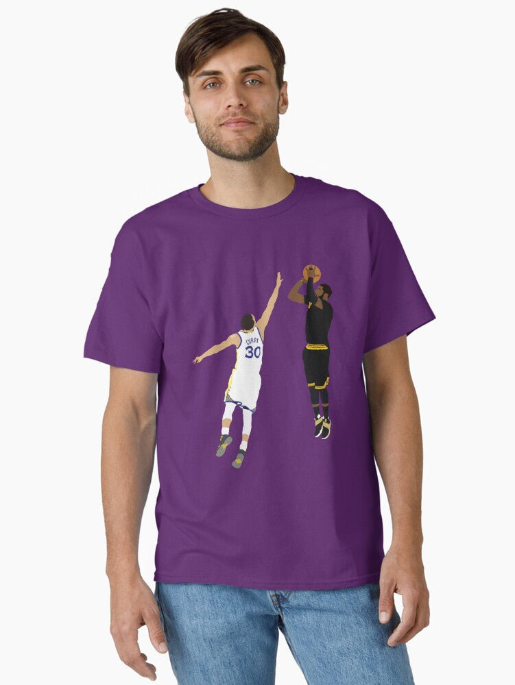Kyrie Irving Clutch Shot Over Stephen Curry Classic T-shirt | Trendy Graphic Tee | Casual Unisex T-shirt