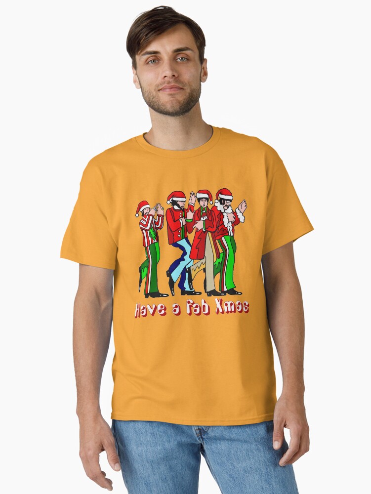 Have a fab Xmas Christmas Xmas sweater sixties Submarine music pop cartoon characters Classic TShirt T-Shirt | High-Quality Print | Perfect Holiday Gift