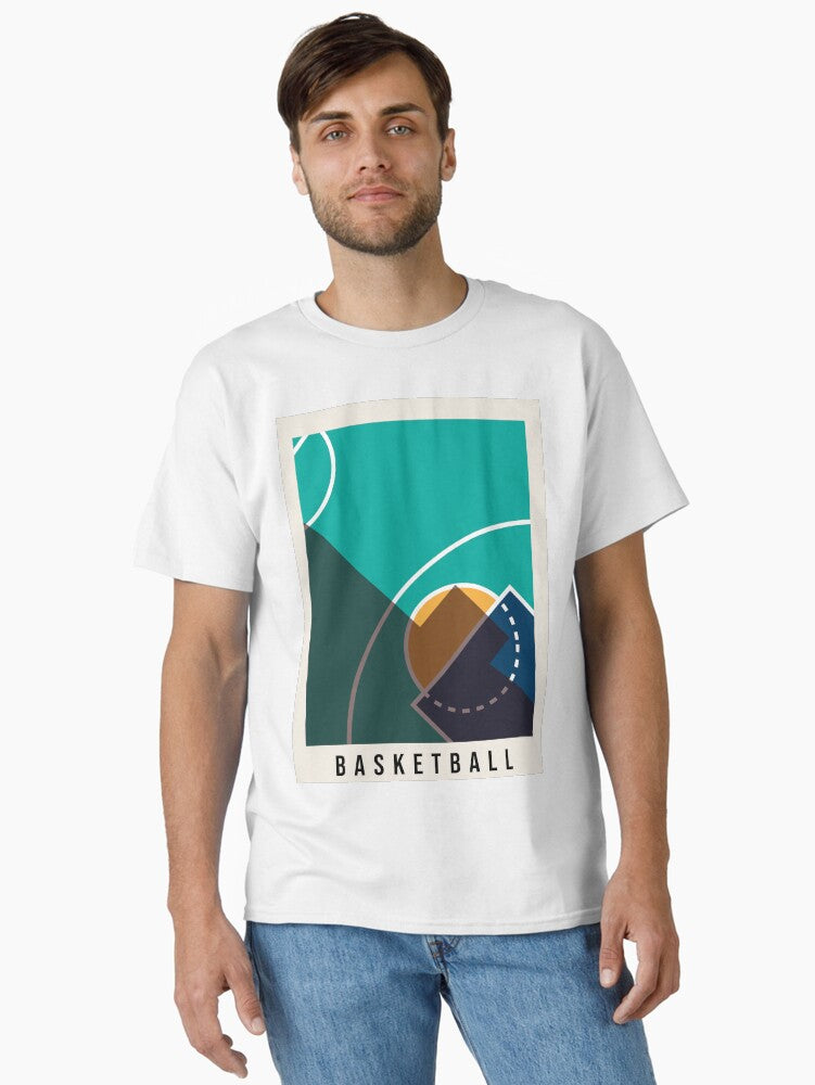 Baskeball Court Poster Classic T-shirt | Trendy Graphic Tee | Casual Unisex T-shirt
