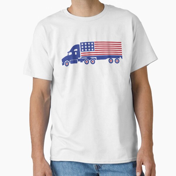 "American Flag Patriotic Truck Driver - Full Cab Semi Truck " Classic T-Shirt for Sale by SAMMOrrison