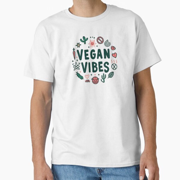 "Vegan Vibes - Eco-Friendly, Trendy Sticker for Plant Lovers" Classic T-Shirt for Sale by Ajaygb7