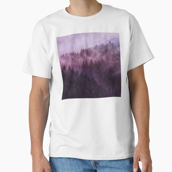 Excuse Me, I'm Lost // Laid Back In A Romantasy Moody Wilderness Dream Forest With Cascadia Trees Covered In Magic Fog Classic T-Shirt for Sale by tekay