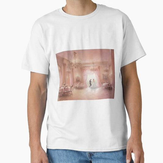 Coquette aesthetic vintage painting of an old pink ballroom Classic T-Shirt by CoquetteArt