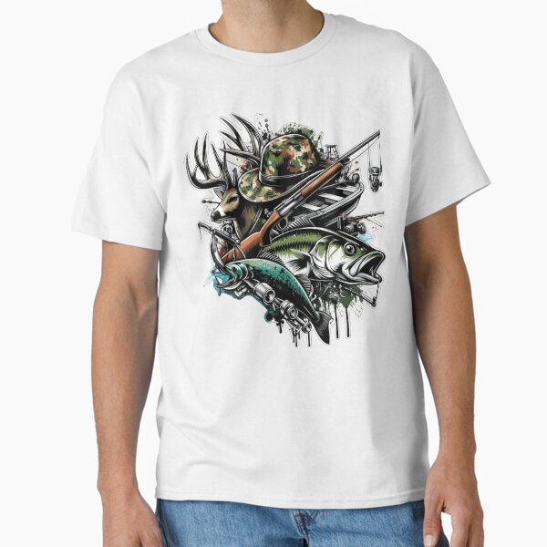 Hunting and Fishing Adventure – Outdoorsman Camo Design Classic T-Shirt for Sale by Dyan4