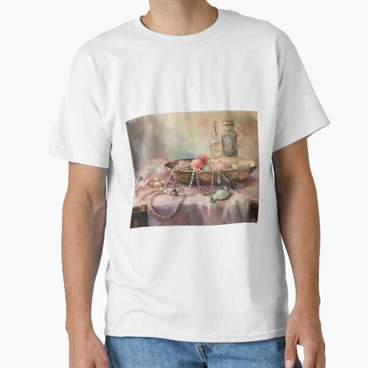 Coquette aesthetic vintage painting of a nature morte with jewellery Classic T-Shirt for Sale by CoquetteArt