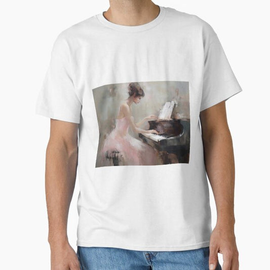 Coquette aesthetic vintage painting of an a pianist Classic T-Shirt for Sale by CoquetteArt