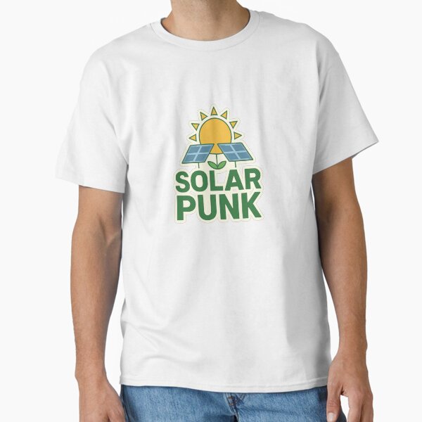 "Solarpunk Future Sticker – Eco-Friendly Green Tech Aesthetic for Sustainable Living" Classic T-Shirt for Sale by DJCApparel