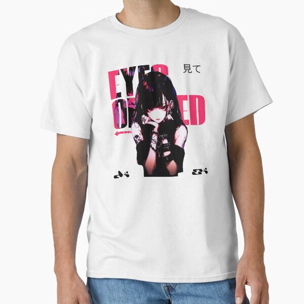 Harajuku Style Anime Goth Girl Eyes Opened Classic T-Shirt for Sale by CursedInk