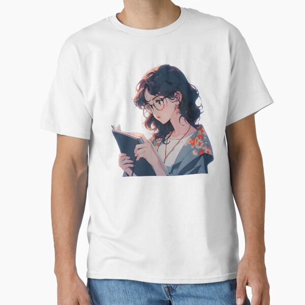 "Lofi girl the reader - Reading Cartoon Characters" Classic T-Shirt for Sale by piywd