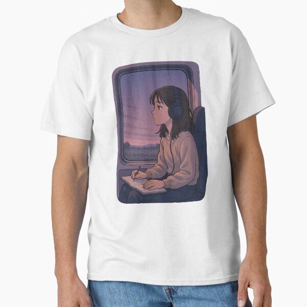 "Rainy Day Lo-fi Anime Girl" Classic T-Shirt for Sale by A-ATees