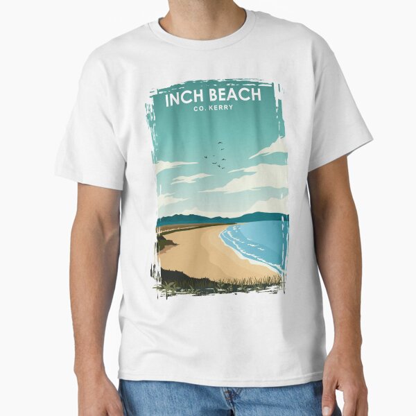 Inch Beach Kerry Ireland Vintage Minimal Retro Travel Poster Classic T-Shirt for Sale by jornvanhezik