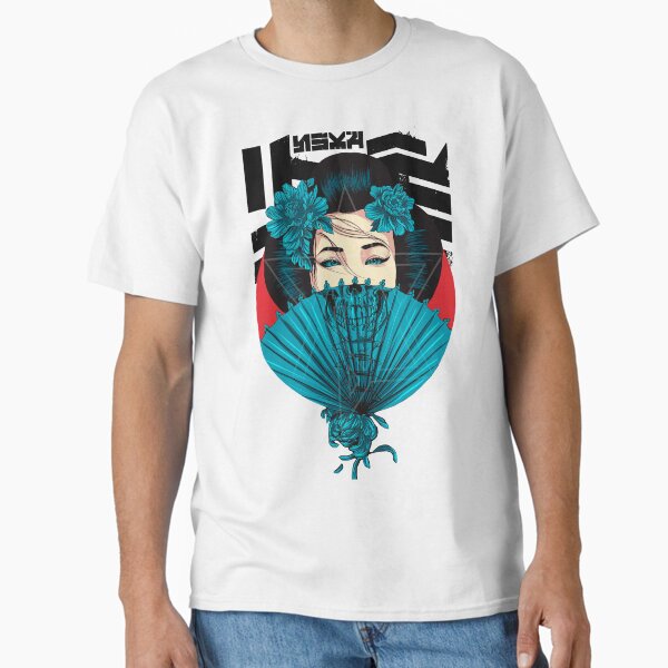 Japanese Geisha Skull Face Cyberpunk Urban Style Classic T-Shirt by OWLvision33