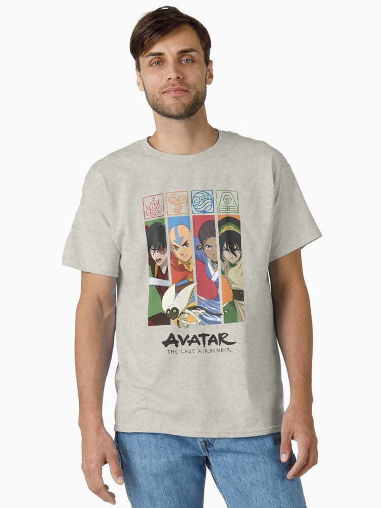 Avatar The Last Airbender Group Character Panels Classic T-shirt | Trendy Graphic Tee | Casual Unisex T-shirt