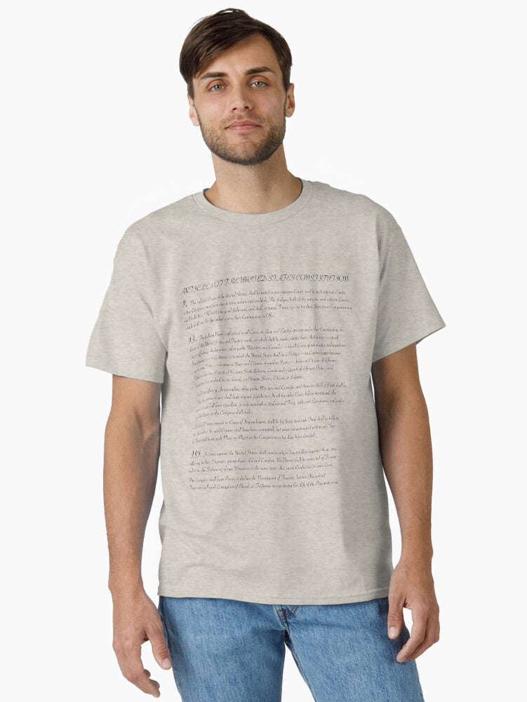 Article 3 of the United States Constitution Classic T-Shirt T-Shirt | Best-Selling Artwork | Perfect For Daily Wear