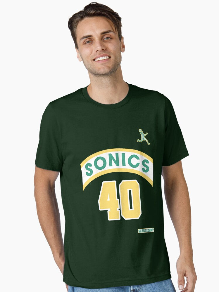 Shawn Kemp Retro Supersonics Jersey 90s Style Essential T-shirt | Trendy Graphic Tee | Casual Unisex T-shirt