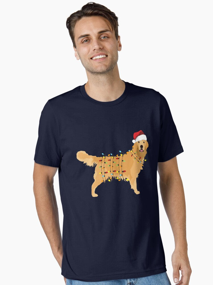 Golden Retriever Holiday Christmas Light Essential TShirt T-Shirt | Holiday Edition | Limited Christmas Style