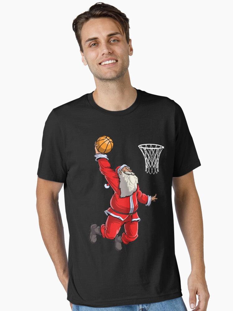 Basketball Santa Slam Dunk T Shirt Christmas Xmas Ball Sport Essential T-shirt | Trendy Graphic Tee | Casual Unisex T-shirt