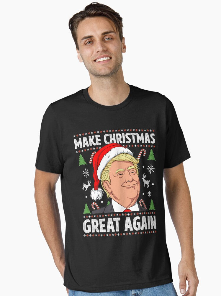 Make Christmas Great Again Trump Ugly Christmas Shirt Boys Essential TShirt T-Shirt | Premium Graphic | Top Pick For Gifting
