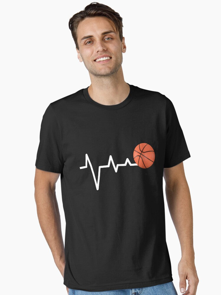 Basketball Heartbeat Essential T-shirt | Trendy Graphic Tee | Casual Unisex T-shirt