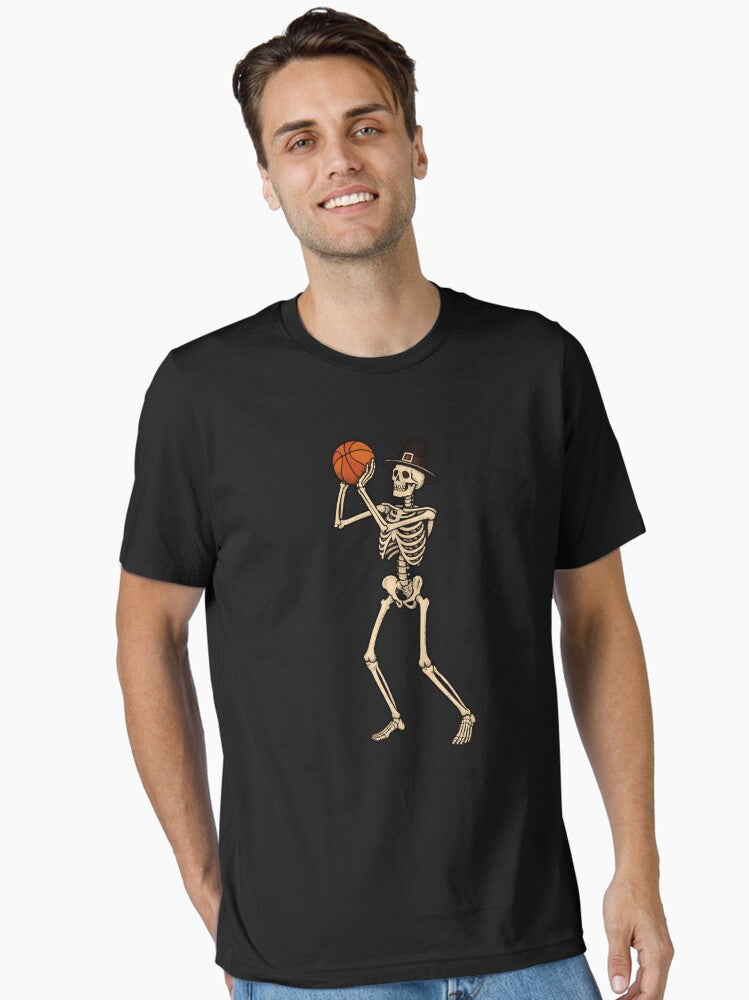 Skeleton Basketball Fan Thanksgiving Essential T-shirt | Trendy Graphic Tee | Casual Unisex T-shirt