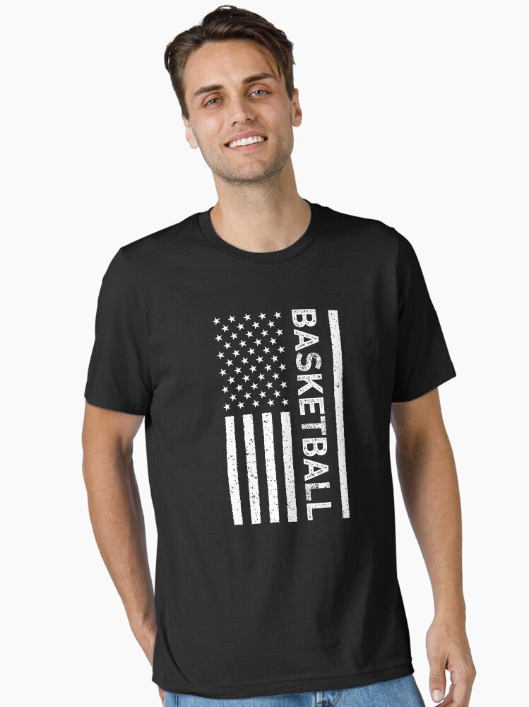 Us American Flag Patriotic Basketball Essential T-shirt | Trendy Graphic Tee | Casual Unisex T-shirt