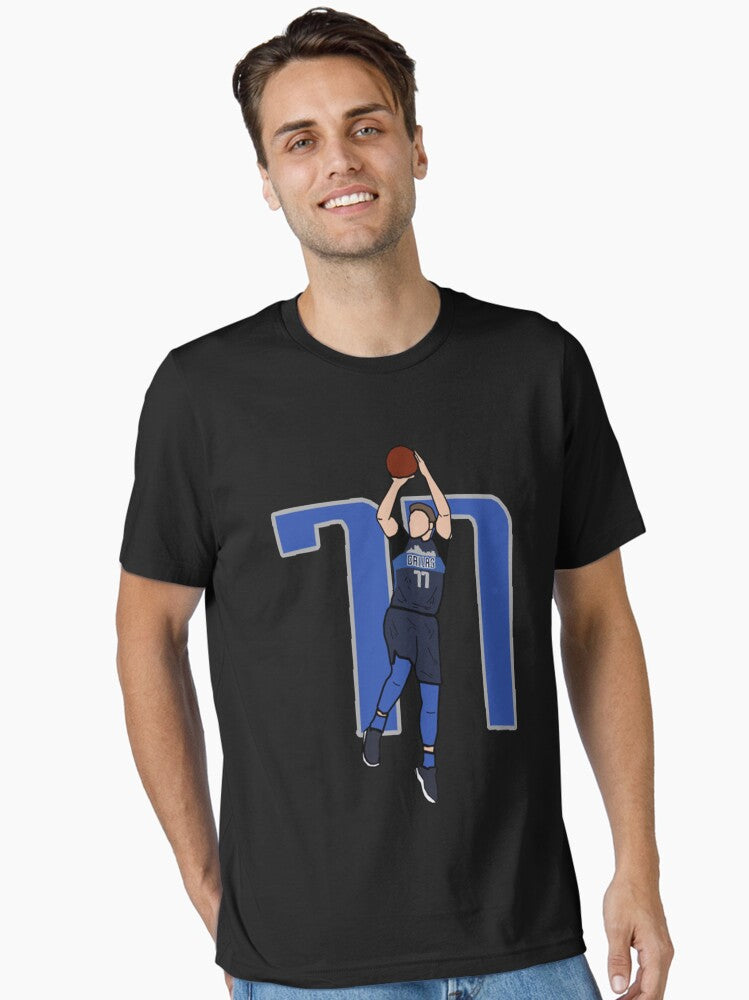 Luka Doncic 77 Fadeaway Jumpshot - Nba Dallas Mavericks Essential T-shirt | Trendy Graphic Tee | Casual Unisex T-shirt