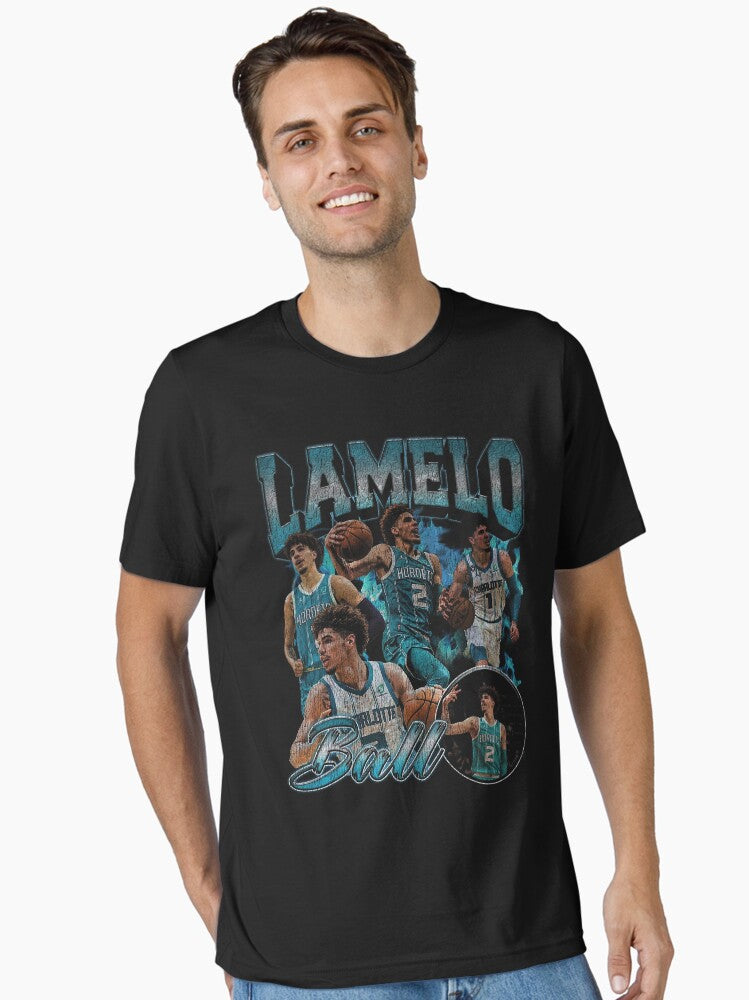 Lamelo Ball Charlotte Hornets Vintage Essential T-shirt | Trendy Graphic Tee | Casual Unisex T-shirt