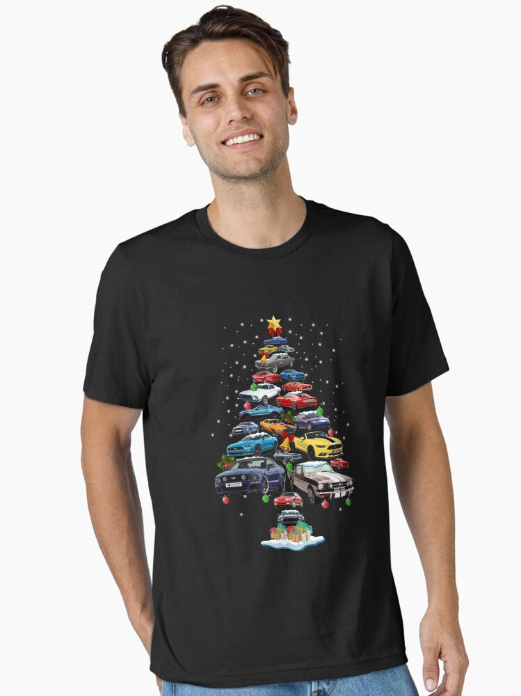 MustangCarChristmasTreeShirt Essential TShirt T-Shirt | High-Quality Print | Limited Christmas Style