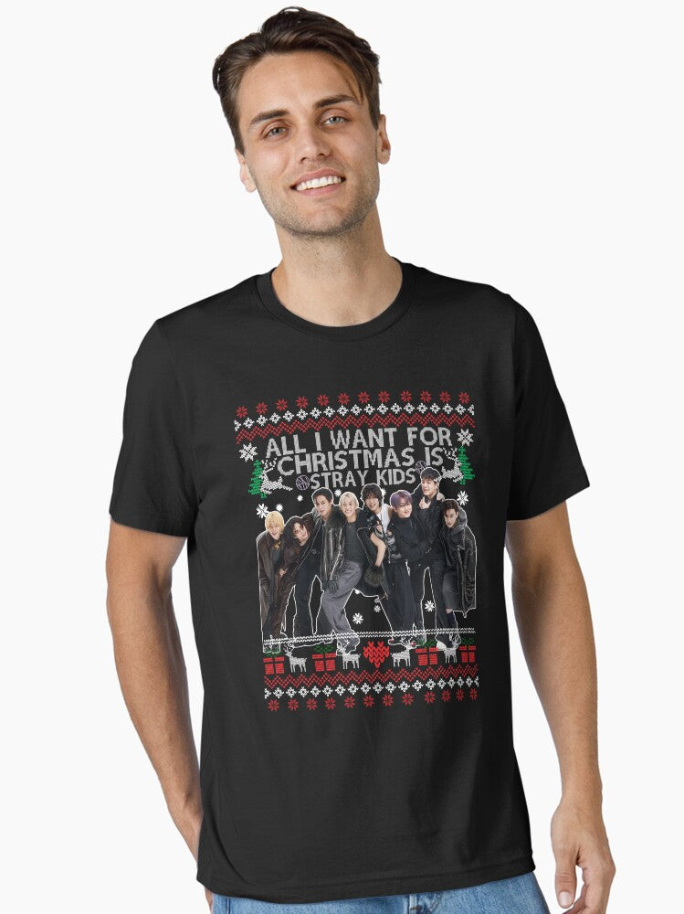 All I Want for Christmas is Stray Kids Essential TShirt T-Shirt | Fan Favorite Artwork | Trending Festive Apparel