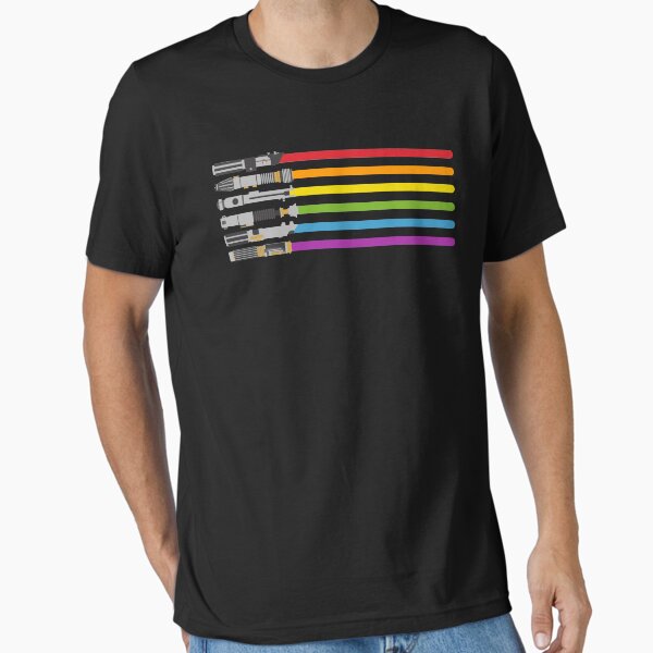 "Lightsaber Rainbow" Essential T-Shirt for Sale by halfabubble