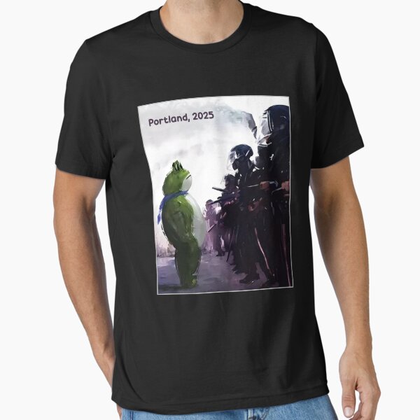 Portland Frog Protest - Resist Portland Frog - I Stand With Frog, Anti Trump Anti Fascism Essential T-Shirt for Sale by covuyed