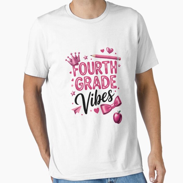 4th Fourth Grade Vibes Back To School Coquette Teacher Girl Essential T-Shirt for Sale by TyraYoung