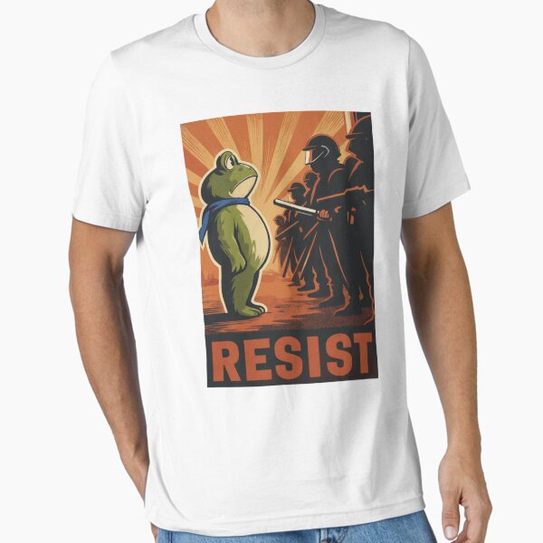 Resist Frog Activist - Portland Protest Frog Essential T-Shirt for Sale by karkoub