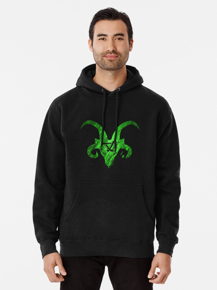 Green King Horned Rat Pullover Hoodie