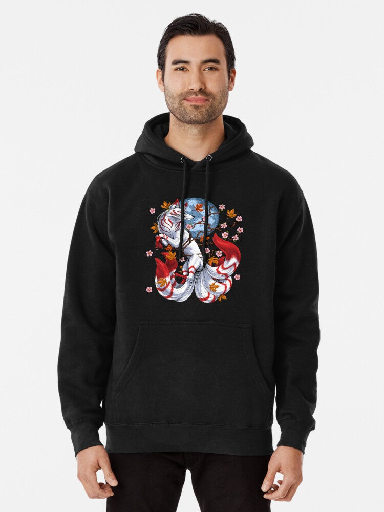 Japanese Fox Kitsune Pullover Hoodie