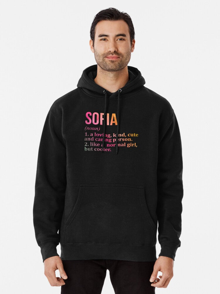 Sofia Name Definition in Watercolor Pullover Hoodie